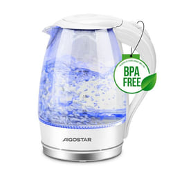 Bouilloire électrique en cristal sans BPA Aigostar Eve - 1.7L 2200W illumination LED bleue