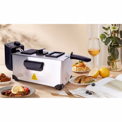Aigostar 30HEZ friteuse Unique 3 L Autonome 2200 W Noir, Acier inoxydable