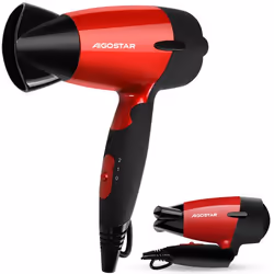Aigostar Linda 32GQT - Sèche-cheveux compact de voyage double voltage. 1400 W 2 vitesses. Pliable. Design exclusif.