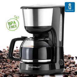 Aigostar Chocolate 30HIK - Cafetière à filtre 0% BPA 1.25 L 1000W. Filtre permanent fonction maintien au chaud. Design exclusif.