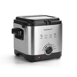 Aigostar 30IZD friteuse Unique 1,5 L Autonome 1000 W Noir, Acier inoxydable