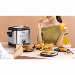 Aigostar 30IZD friteuse Unique 1,5 L Autonome 1000 W Noir, Acier inoxydable