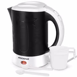 Aigostar Cooltravel - Mini Bouilloire Électrique de voyage 0.6L litres tasses et cuillères incluses