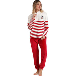 Pyjama rayé à manches longues pour femme Disney King Mickey - S