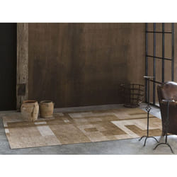 Naf Naf - Tapis marron graphique moderne plat Cubik Marron 120x170