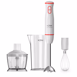 Solac BA5614, Mélangeur par immersion, Pileur de glace, 1000 W, Rouge, Transparent, Blanc