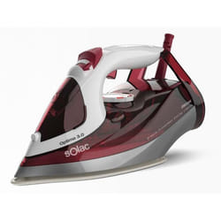 Solac S91869600 fer à repasser Fer à repasser à sec ou à vapeur Semelle en céramique 2800 W Cerise, Blanc