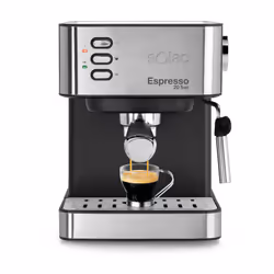 Solac CE4481, Machine à expresso, 1,6 L, Dosette de café, Café moulu, 850 W, Noir, Acier inoxydable