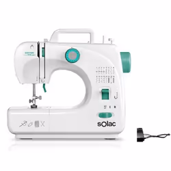Solac Cotton 13.2, Blanc, Machine à coudre automatique, coudre, Étape 4, Foie, Rotatif, Électromécanique