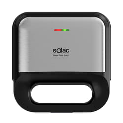 Solac S96804300 gaufrier et appareil à croque-monsieur 750 W Noir, Acier inoxydable