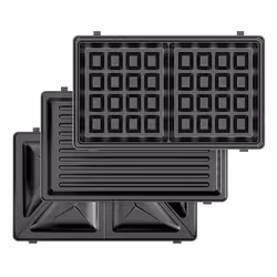 Solac S96804300 gaufrier et appareil à croque-monsieur 750 W Noir, Acier inoxydable