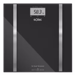 Solac S99002200, Pèse-personne électronique, 180 kg, 100 g, Noir, 3 kg, kg, lb