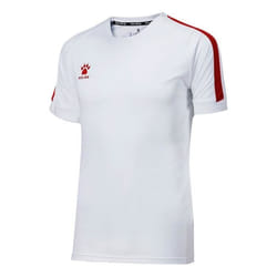 Maillot de Football Homme KELME Global Blanc-Rouge - Manches Courtes - Respirant
