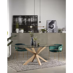 Kave Home Argo Maison Forme rectangulaire Table extensible 4 pieds
