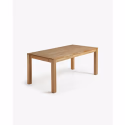 Kave Home Isbel, Forme rectangulaire, Table extensible, Naturel, Bois, Maison, 4 pieds