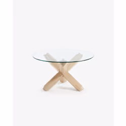 Kave Home Lotus, Table basse, Forme arrondie, 3 pieds, Transparent