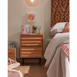 Kave Home Delsie Table de chevet 2 tiroir(s) Noir, Bois