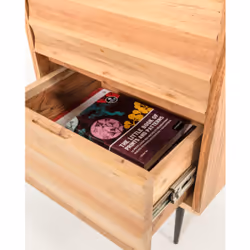 Kave Home Delsie Table de chevet 2 tiroir(s) Noir, Bois