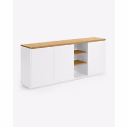 Kave Home Abilen, 3 portes(s), 5 étagères, Bois, Panneau de fibres de densité moyenne (MDF), Porte à charnière, Blanc