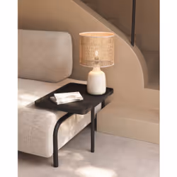 Kave Home Erna lampe de table E27 Beige, Naturel
