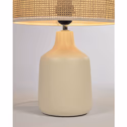 Kave Home Erna lampe de table E27 Beige, Naturel