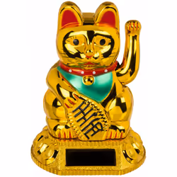 Figurine solaire chat porte bonheur En plastique Solaire Le chat bouge le bras grâce à l'énergie solaire Dimensions : Hauteur ...