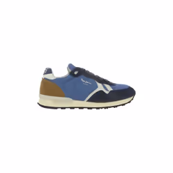 Baskets Pepe Jeans BRITT MAN U - Homme - Bleu - Cuir - Lacets