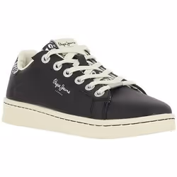 Baskets Femme - Pepe Jeans - Milton Bass - Cuir Noir - Semelle Antidérapante