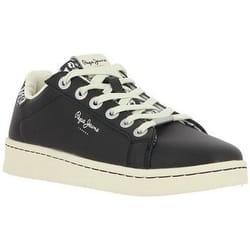 Baskets Femme - Pepe Jeans - Milton Bass - Cuir Noir - Semelle Antidérapante