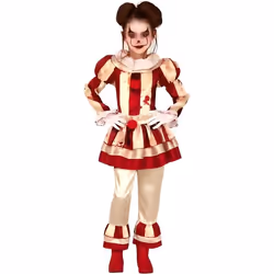 Déguisement Clown Halloween Fille - NO NAME - Clown - Rouge - Polyester - Enfant