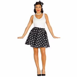 Déguisement Pin Up Noir Adulte - Années 50 - NO NAME - Polyester - Intérieur