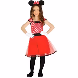 Déguisement Minnie Disney Fille - Personnage Fiction - Rouge - Polyester - Normes UE
