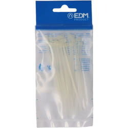 EDM - Liens Nylon Haute Qualité 100x2,5mm - Blanc - Pack de 25 - Fixation Solide et Polyvalente