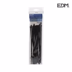 Collier de serrage - edm - 250x8mm - Noir - Plastique - Lot de 25