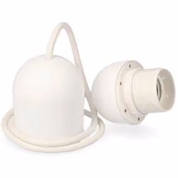 Kit De Suspension Blanc E-27 (TULIPE - Douille E27 - Câble) Longueur 80cm Sous Emballage
