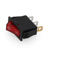 Interrupteur Lumineux Encastrable - Fin et Compact - 16A - 250V - Noir - Dimensions 11 x 30 mm