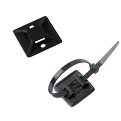 EDM - Support Adhésif Noir pour Collier de Fixation - Lot de 25 - Plastique Résistant - 3,6 mm
