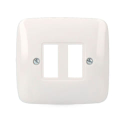 Plaque d'interrupteur double S-Estrella Solera - Blanc - Polypropylène - 75 x 80 mm - Finition élégante