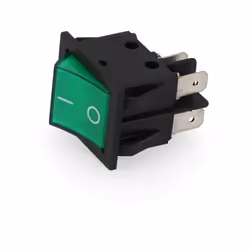 Description générale Interrupteur bipolaire de 15A et 250V de couleur verte, conçu pour un usage domestique. Cet interrupteur ...
