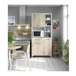 Les Tendances - eco Buffet de cuisine l 80 cm - Decor chene