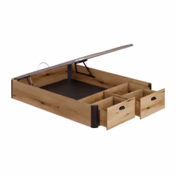 Lit coffre adulte - Couchage 140x190 cm - 2 Tiroirs frontaux - Fabriqué en Espagne