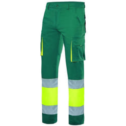 Pantalon multipoches bicolore haute visibilité vellila Vert / Jaune xl