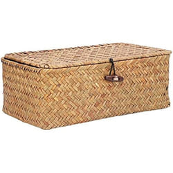 uutaoumee Panier rectangulaire en jonc de mer naturel paniers de rangement en jonc de mer naturel portable exquis