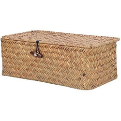 Panier rectangulaire - GÉNÉRIQUE - Jonc de mer naturel - Portable - Anti-salissure - Grande capacité