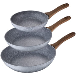 Jeu de 3 poêles à frire Ø22 Ø26 et Ø28 Daimiel, aluminium forgé, induction