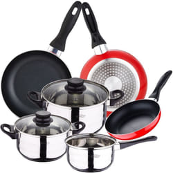 Batterie de cuisine 5 pcs + 3 poêles Ø 16/20/24 cm