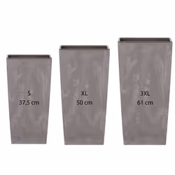 Pot de fleurs - PROSPERPLAST - Urbi Square - Gris clair - Plastique - Réserve deau
