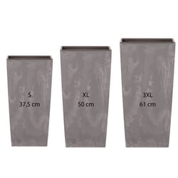 Pot de fleurs - PROSPERPLAST - Urbi Square - Gris clair - Plastique - Réserve deau