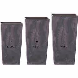 Pot de fleurs carré PROSPERPLAST Urbi Square Effect Anthracite - 114/163/19 L