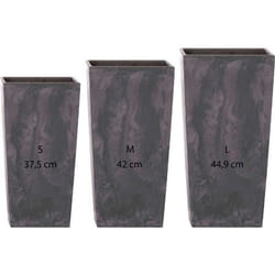 Pot de fleurs carré PROSPERPLAST Urbi Square Effect Anthracite - 114/163/19 L